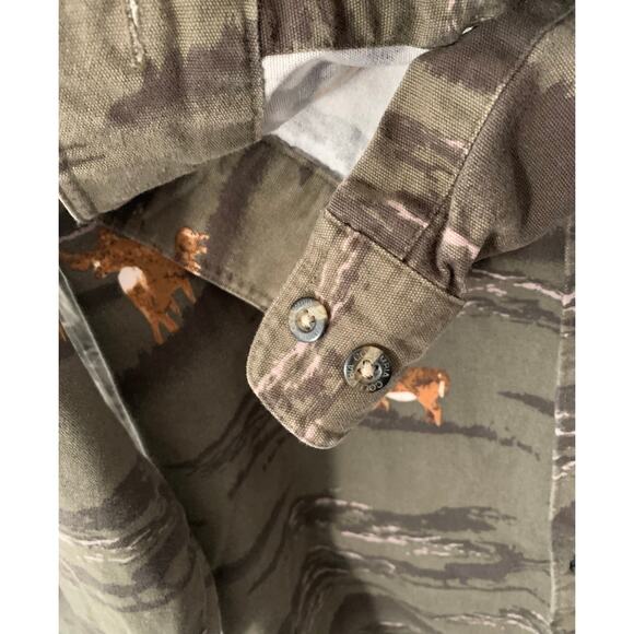 Columbia River Lodge button up shirt deer print on green XL - Picture 7 of 10